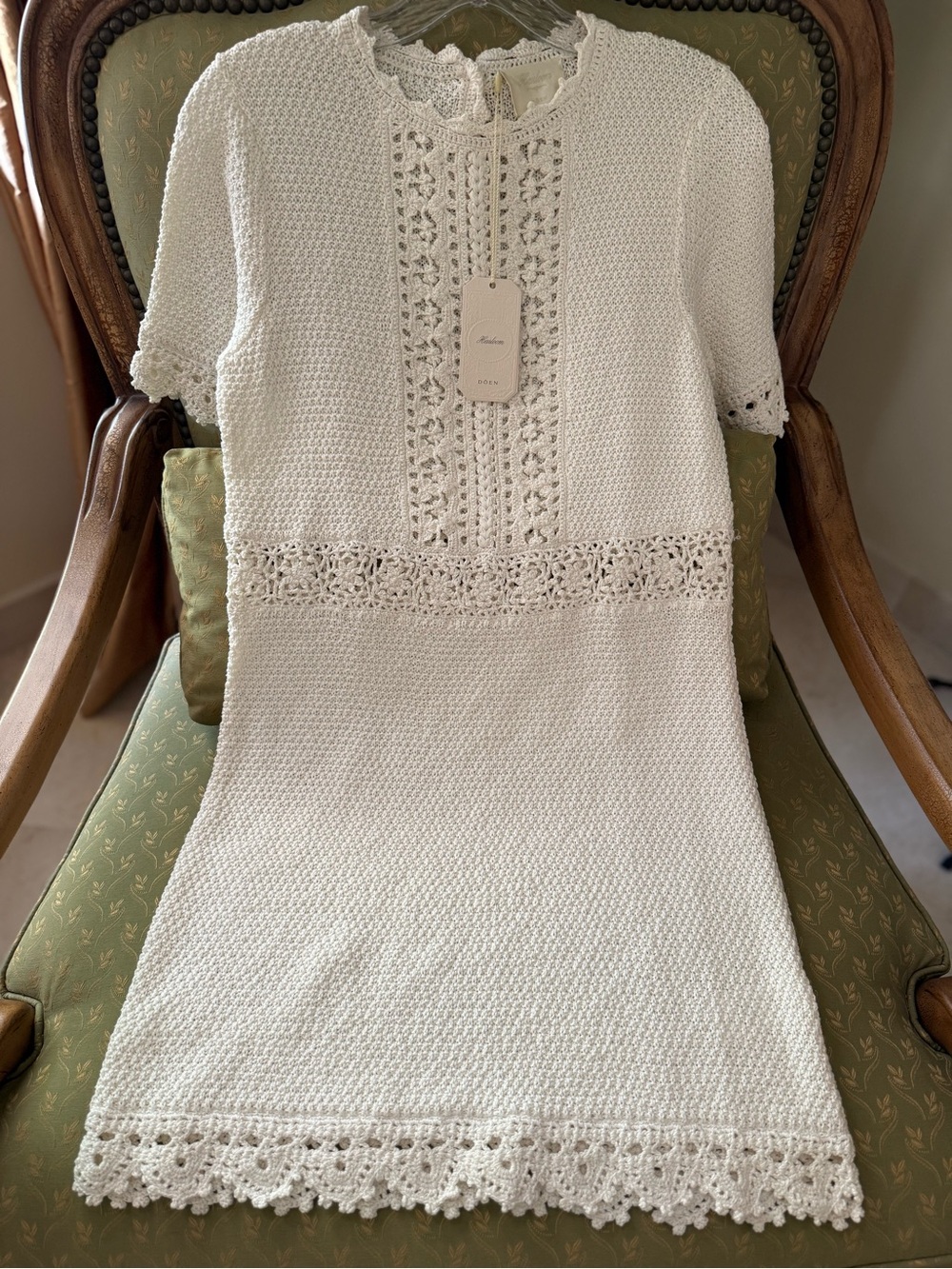 DÔEN Heirloom Bathilde Crochet Mini Dress - Size M - Picture 8 of 9